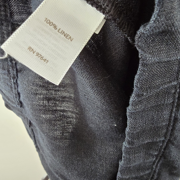 J Jill Linen Wide Leg Pants Size L Summer Lagenlook Boho Bohemian Flat Front - Picture 6 of 8